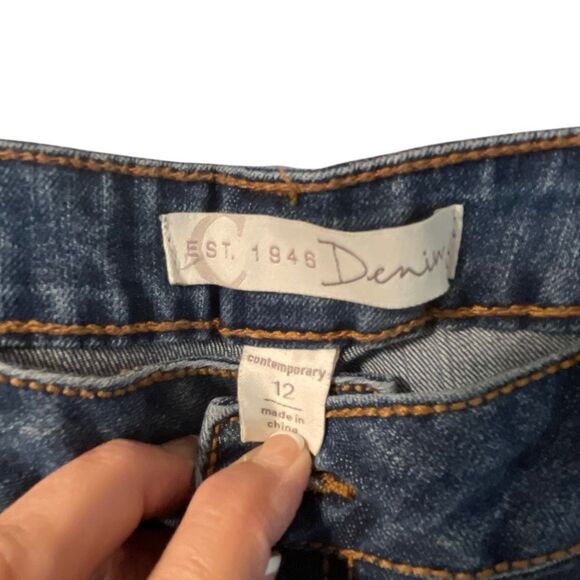 EST. 1946 Denim Distressed Contemporary Patchwork Jeans - Picture 6 of 8